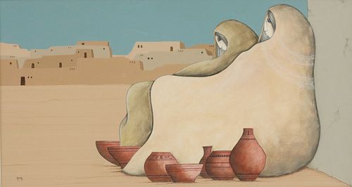GARZA SOUTHWEST PAINTING PUEBLO