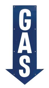 GAS PORCELAIN ARROW SIGN<br>SS