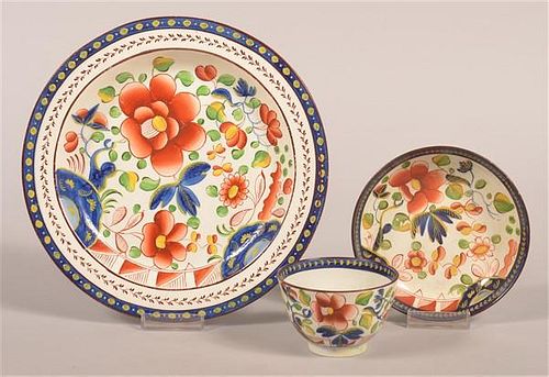 GAUDY DUTCH SINGLE ROSE PLATE,