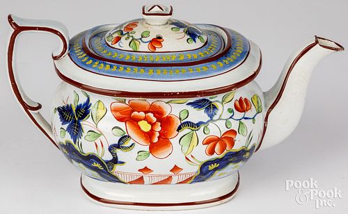 GAUDY DUTCH SINGLE ROSE TEAPOT,