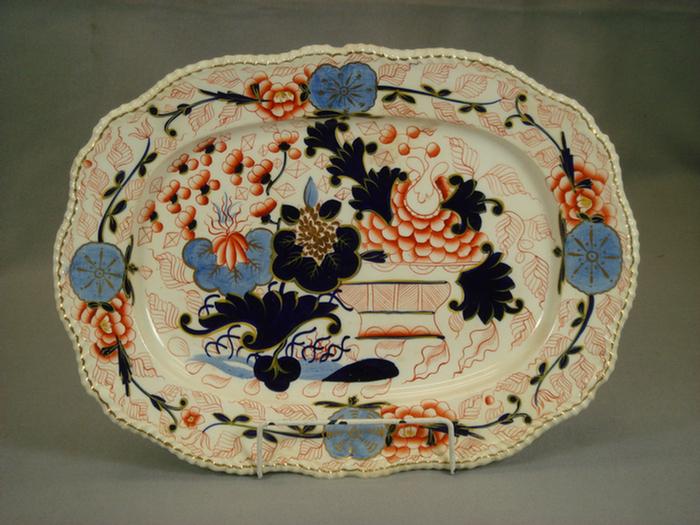 Gaudy Welsh platter, jardiniere &