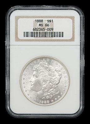 Gem BU 1888 Morgan silver dollar,