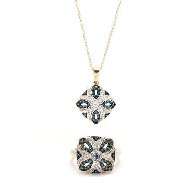 GEM-SET PENDANT AND RING, EFFY