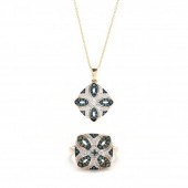 GEM-SET PENDANT AND RING, EFFY