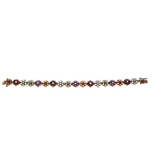 GEMSTONE BRACELETA 14 kt 7"