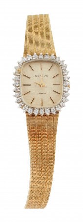 GENEVE 14KT YELLOW GOLD AND DI