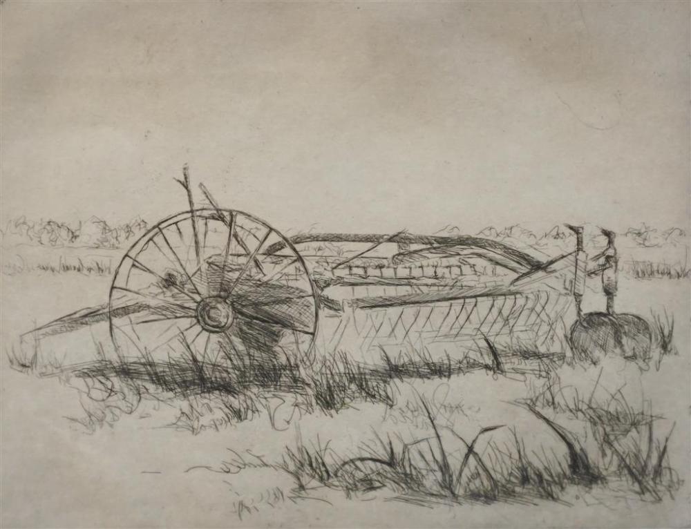 GENKE, HAYRACK, LITHOGRAPH, FRAMED:
