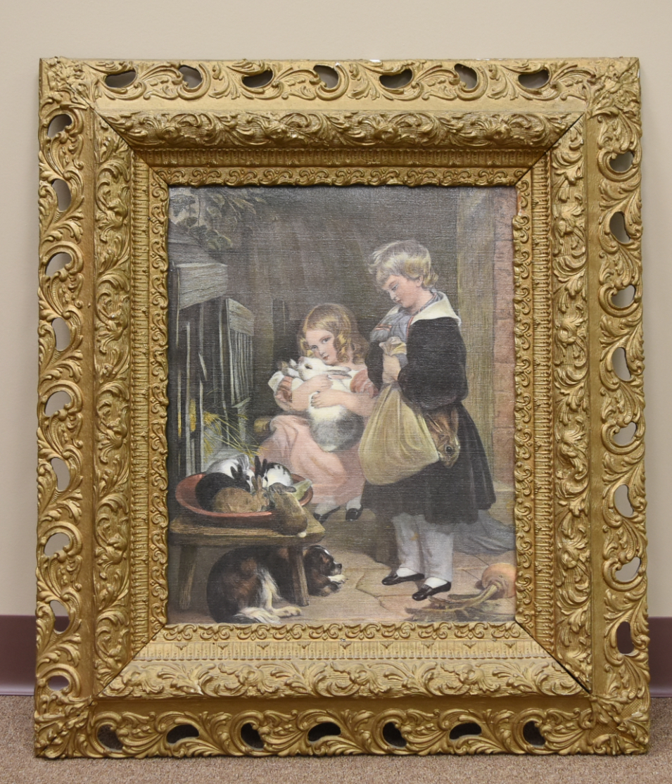 GENRE PAINTED PRINT OF TWO