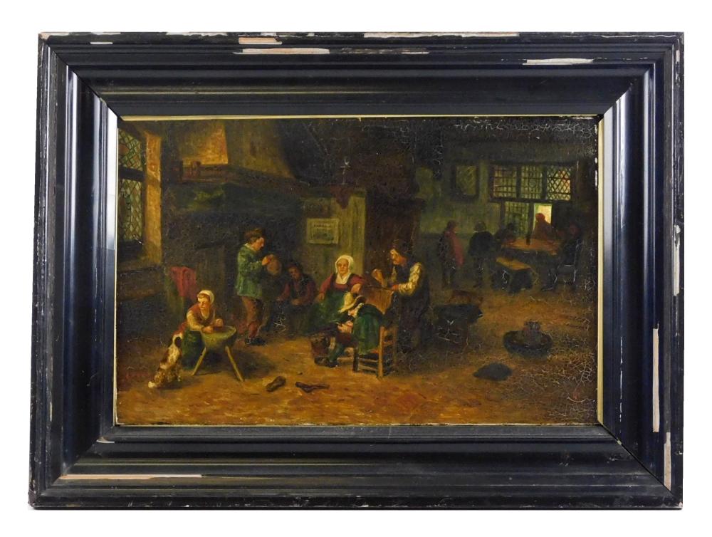 GENRE SCENE, OIL ON RIGID