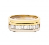 GENTLEMAN'S 18K YG BAGUETTE DI