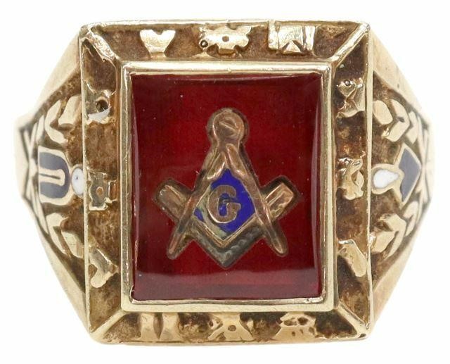 GENTS 10KT YELLOW GOLD MASONIC