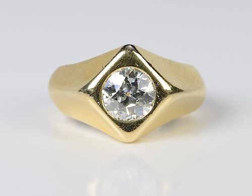GENT'S 14K 1.57 CT OEC DIAMOND