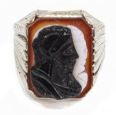 GENTS 14KT GOLD & SARDONYX POR