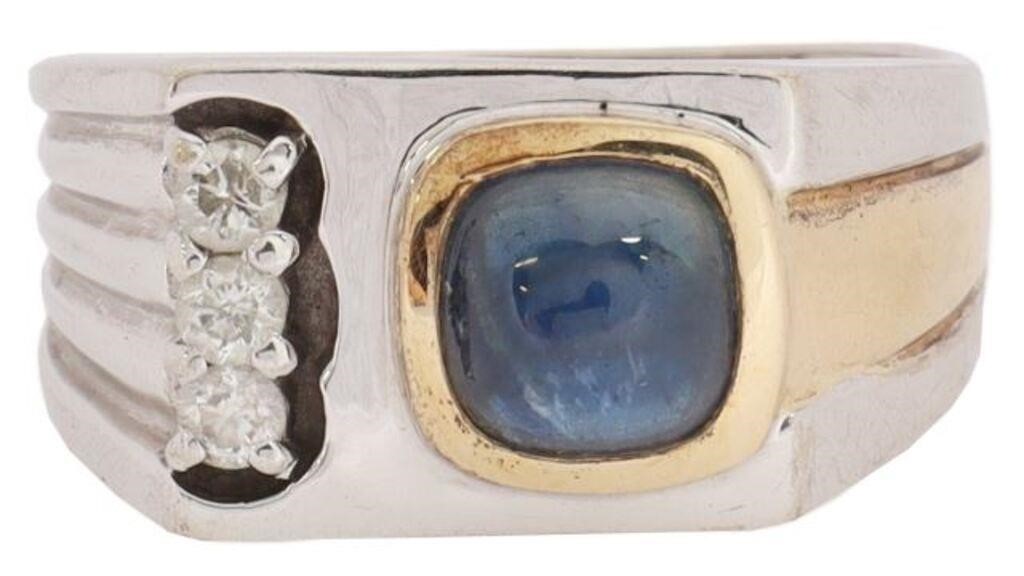 GENT'S 14KT WHITE GOLD DIAMOND &