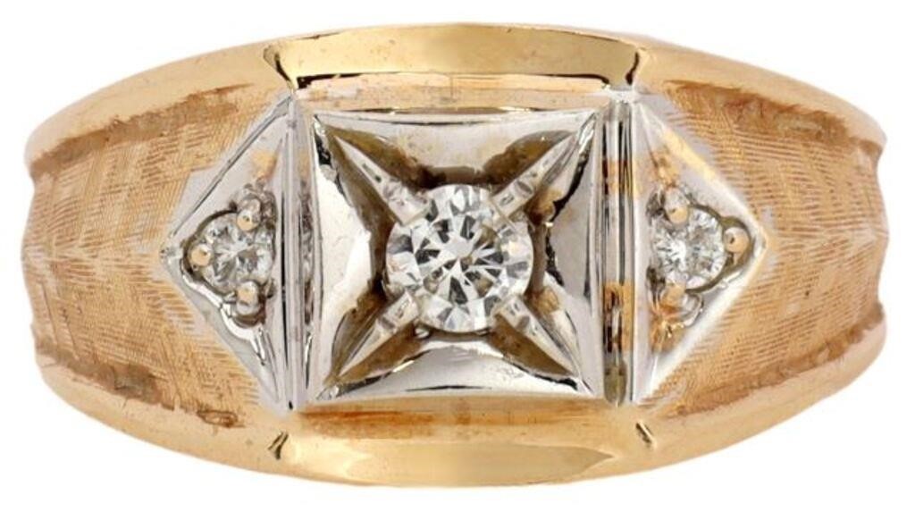 GENT'S 14KT YELLOW GOLD & DIAMOND