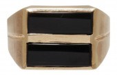 GENT'S 14KT YELLOW GOLD & ONYX