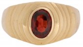GENT'S 14KT YELLOW GOLD & RED