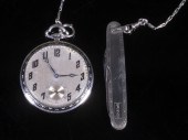 GENT'S 18K PLATINUM AND ENAMEL