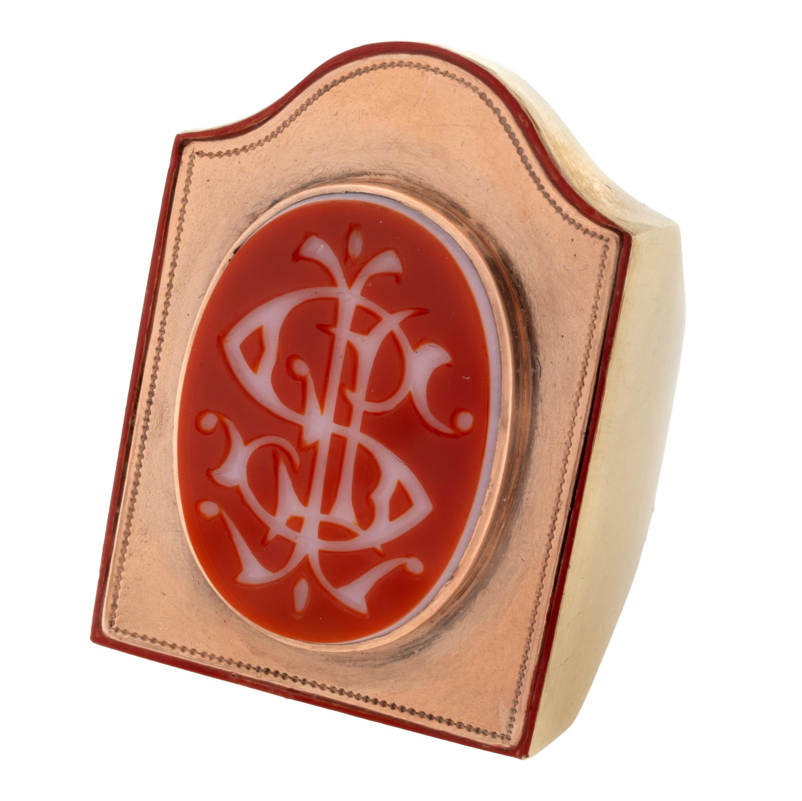 GENT'S CARNELIAN INTAGLIO, 14K ROSE