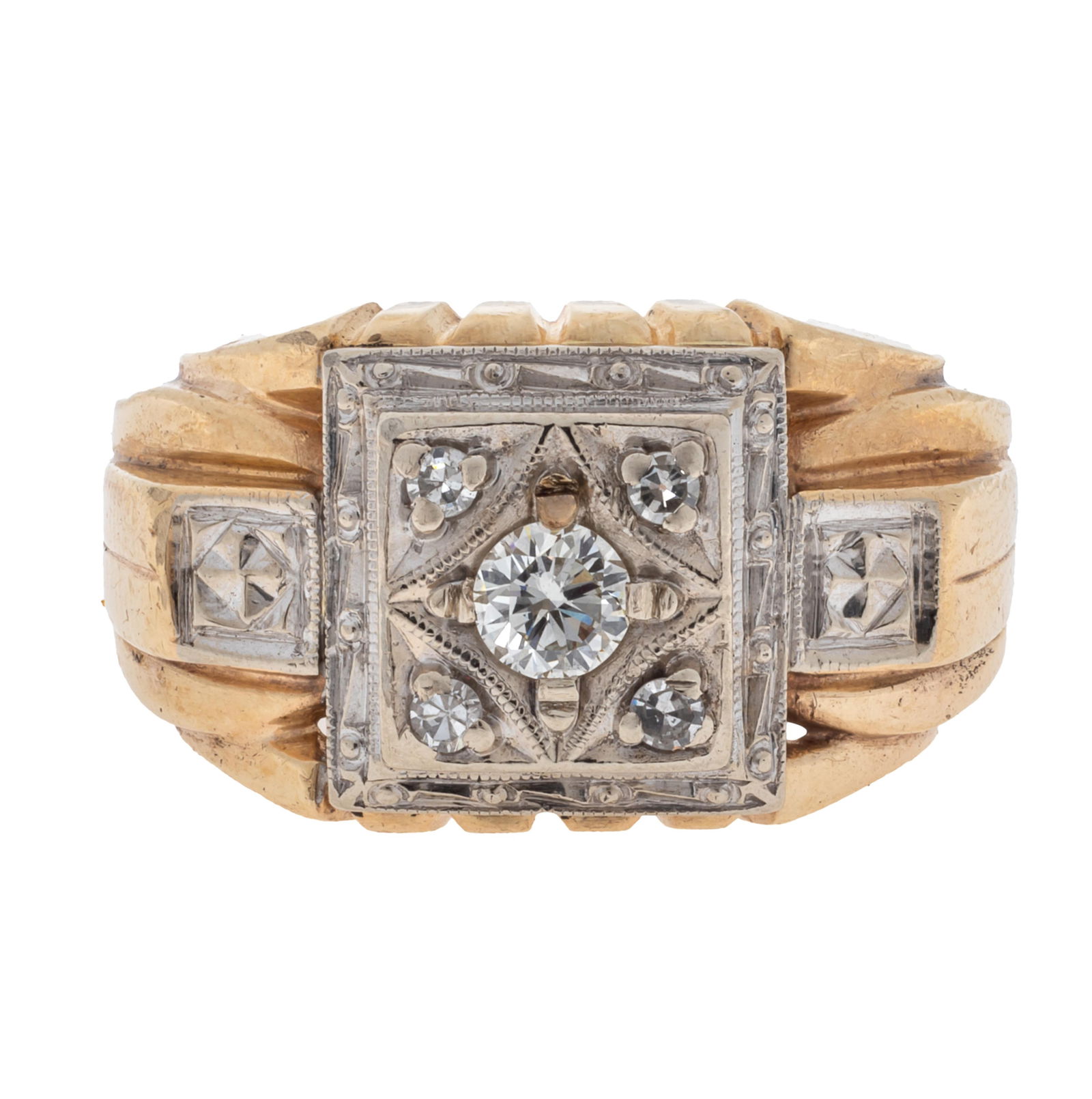 GENT'S DIAMOND, 14K WHITE AND
