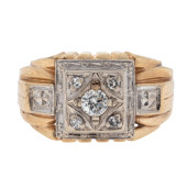 GENT'S DIAMOND, 14K WHITE AND