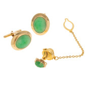 GENT'S JADE, 14K YELLOW GOLD D