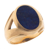 GENT'S LAPIS LAZULI, 14K YELLO