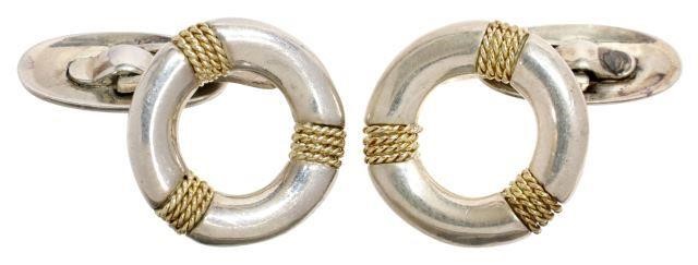 GENT'S T & CO. STERLING & 18KT GOLD