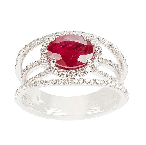 GENUINE RUBY PLATINUM RINGRuby