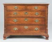 GEO III OAK CHEST WITH CARVED