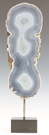 GEOLOGICAL AGATE SLICE ON BLAC