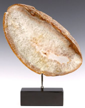 GEOLOGICAL AGATE SLICE ON BLAC