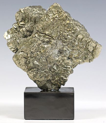 GEOLOGICAL PYRITE SPECIMEN ON BLACK