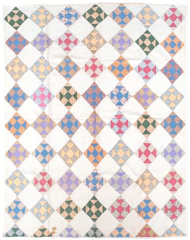 Geometric hand stitched pieced
