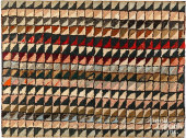 GEOMETRIC HOOKED RUG, EARLY 20