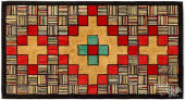 GEOMETRIC HOOKED RUG, EARLY 20