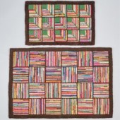 GEOMETRIC HOOKED RUGSA pair of