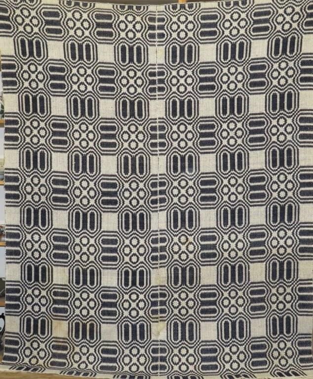 GEOMETRIC JACQUARD WEAVE BLUE &