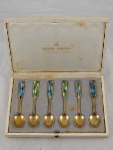 Georg Jensen. A set of six silver