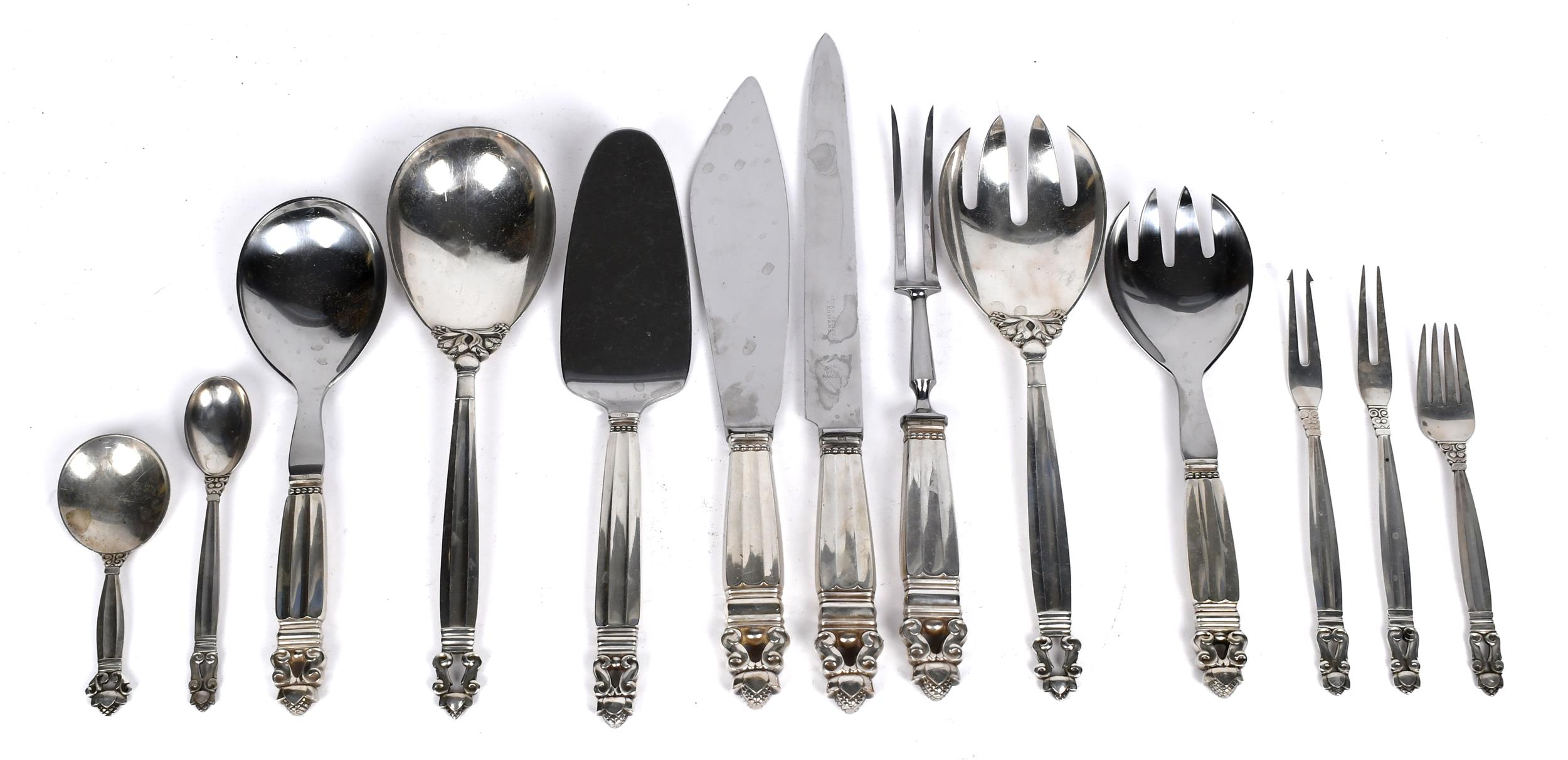 GEORG JENSEN 'ACORN' FLATWARE, 63