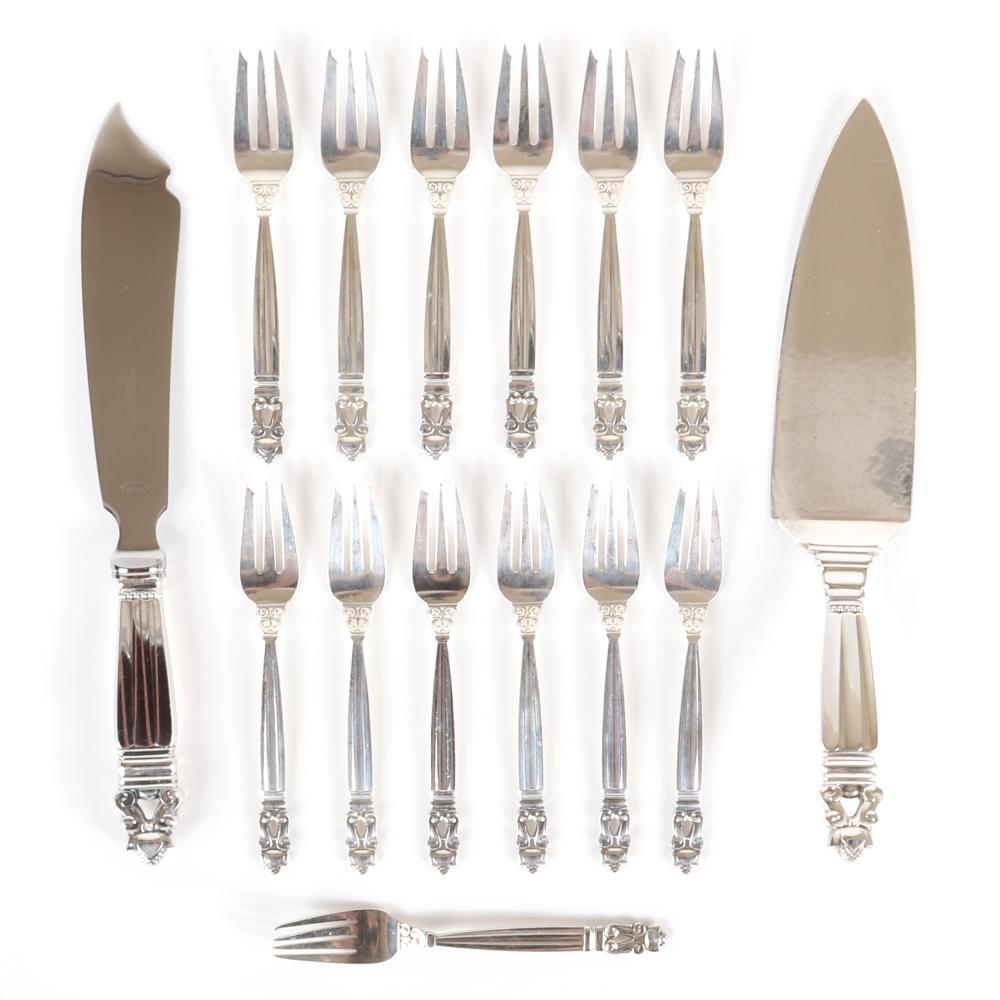 GEORG JENSEN ACORN PATTERN STERLING