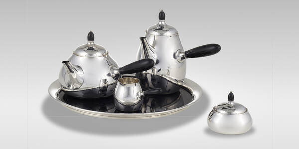 Georg Jensen. Four-piece Perl tea