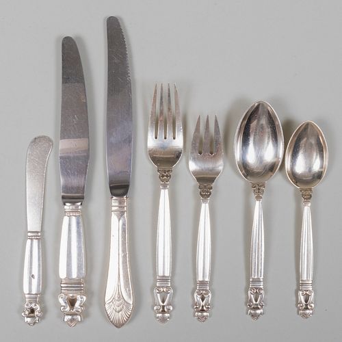 GEORG JENSEN PART SILVER FLATWARE