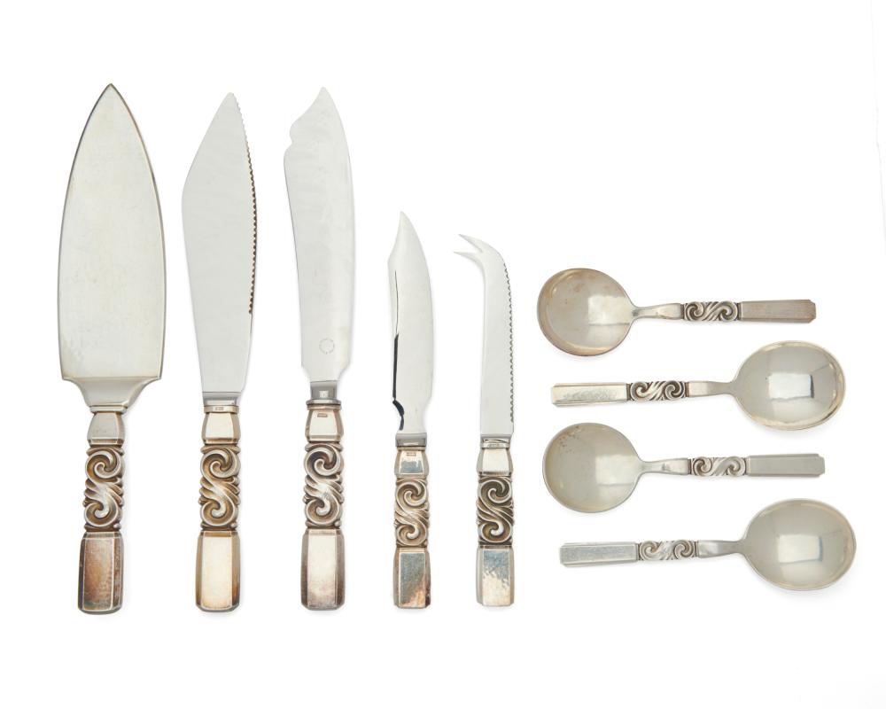 GEORG JENSEN SILVER FLATWARE,