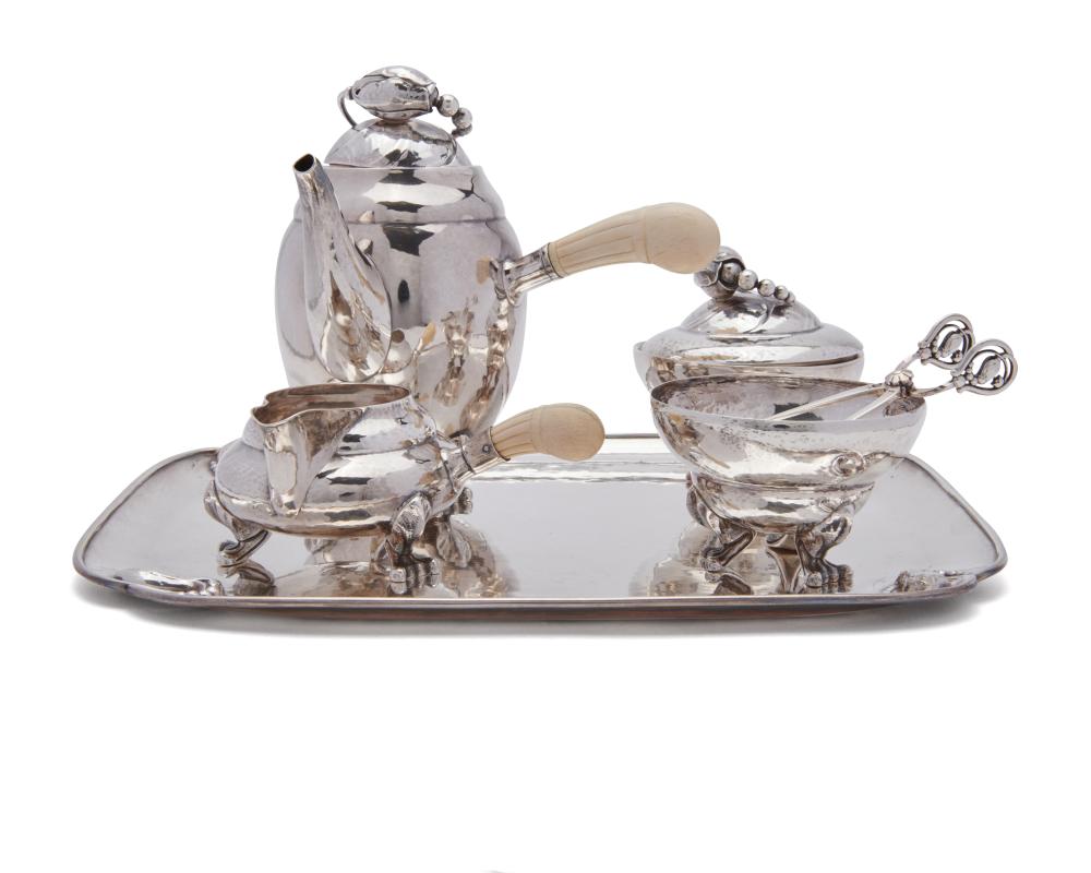 GEORG JENSEN SILVER FOUR PIECE