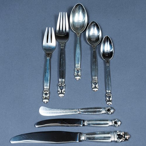 GEORG JENSEN SILVER PART FLATWARE
