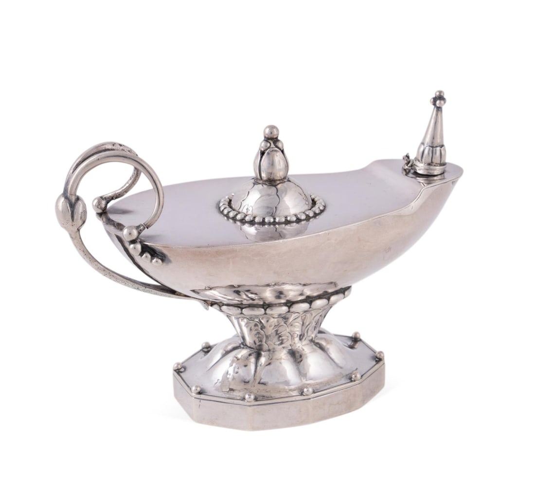 GEORG JENSEN STERLING OIL LAMP