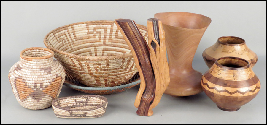 GEORGE A. BAKER WOOD VASE. Together