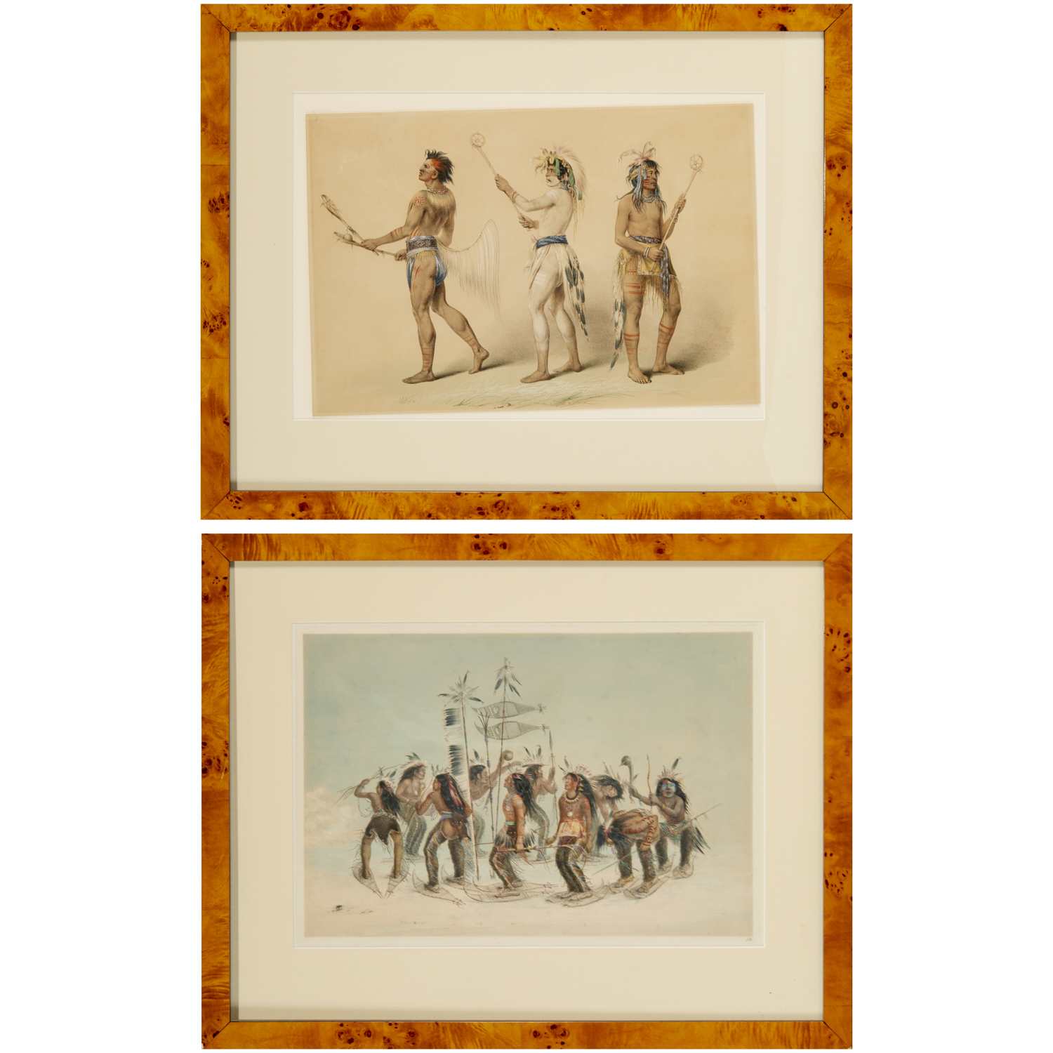 GEORGE CATLIN, (2) HAND-COLORED