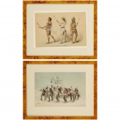 GEORGE CATLIN, (2) HAND-COLORE